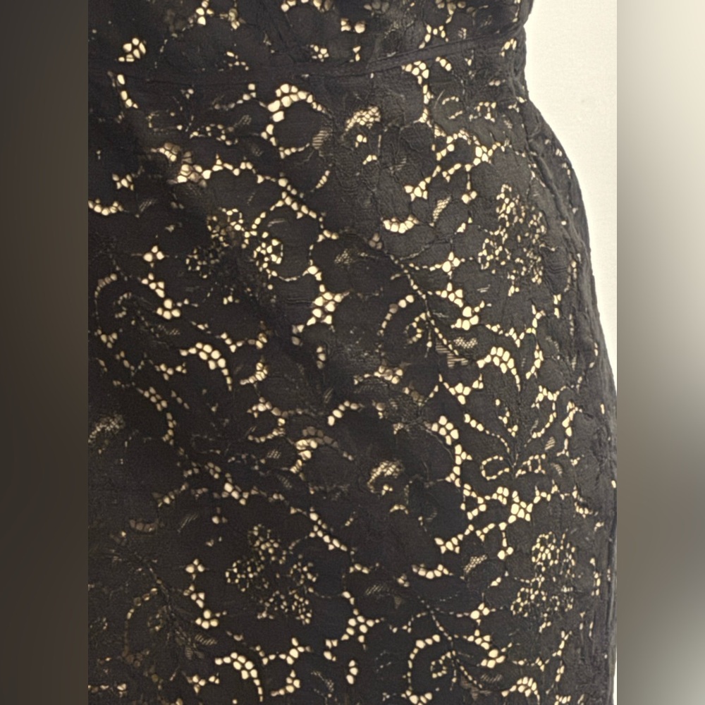 Lulu's Black Lace and Cream Lined Dress Fits Like a Small - Picture 4 of 7